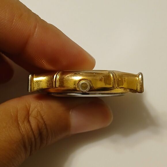 Vtg 1996 MLB Sun Time Men's Atlanta Braves Gold Tone Watch Case Japan Movt - Picture 8 of 14